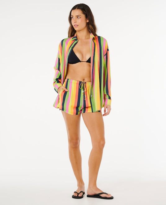 Rip Curl Women's Neon Stripe Relaxed Shirt Multico 07PWSH-3282