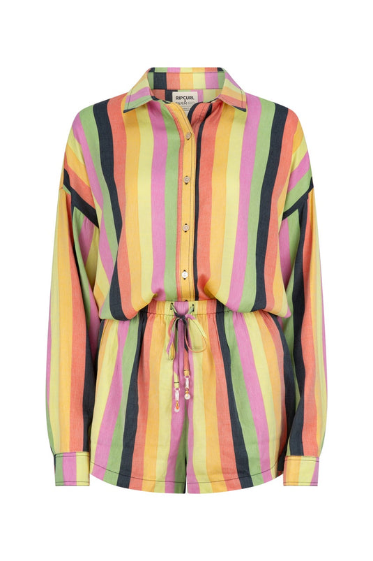 Rip Curl Women's Neon Stripe Relaxed Shirt Multico 07PWSH-3282