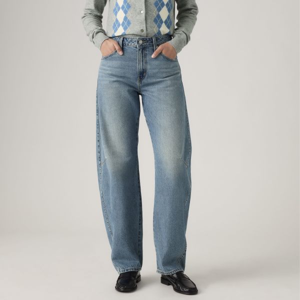 Load image into Gallery viewer, Levi's Womens' Baggy Dad Barrel Jeans Easy Days Medium Wash 0039A0002
