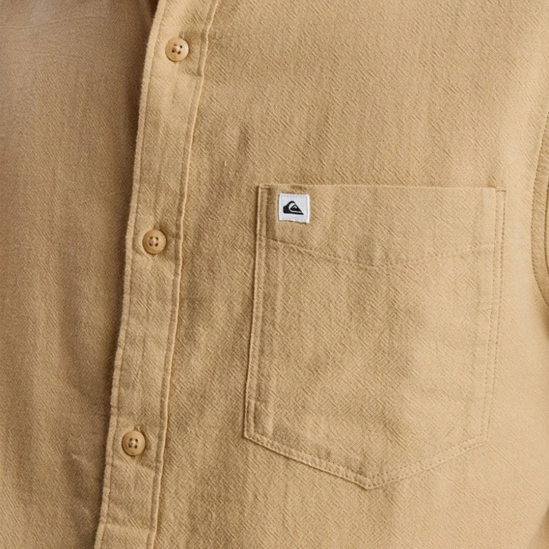 Load image into Gallery viewer, Quiksilver Men's Time Box Short Sleeve Shirt Khaki EQYWT04622-CJZ0
