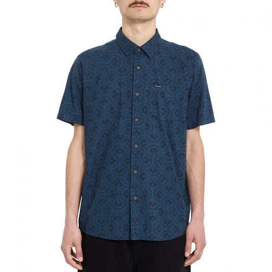 Volcom Men's Scaler Stone Woven Shirt Midnight Blue A0412624_MDB
