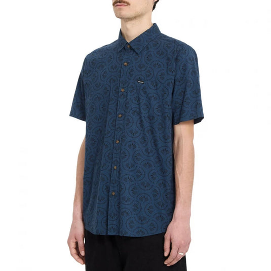 Volcom Men's Scaler Stone Woven Shirt Midnight Blue A0412624_MDB