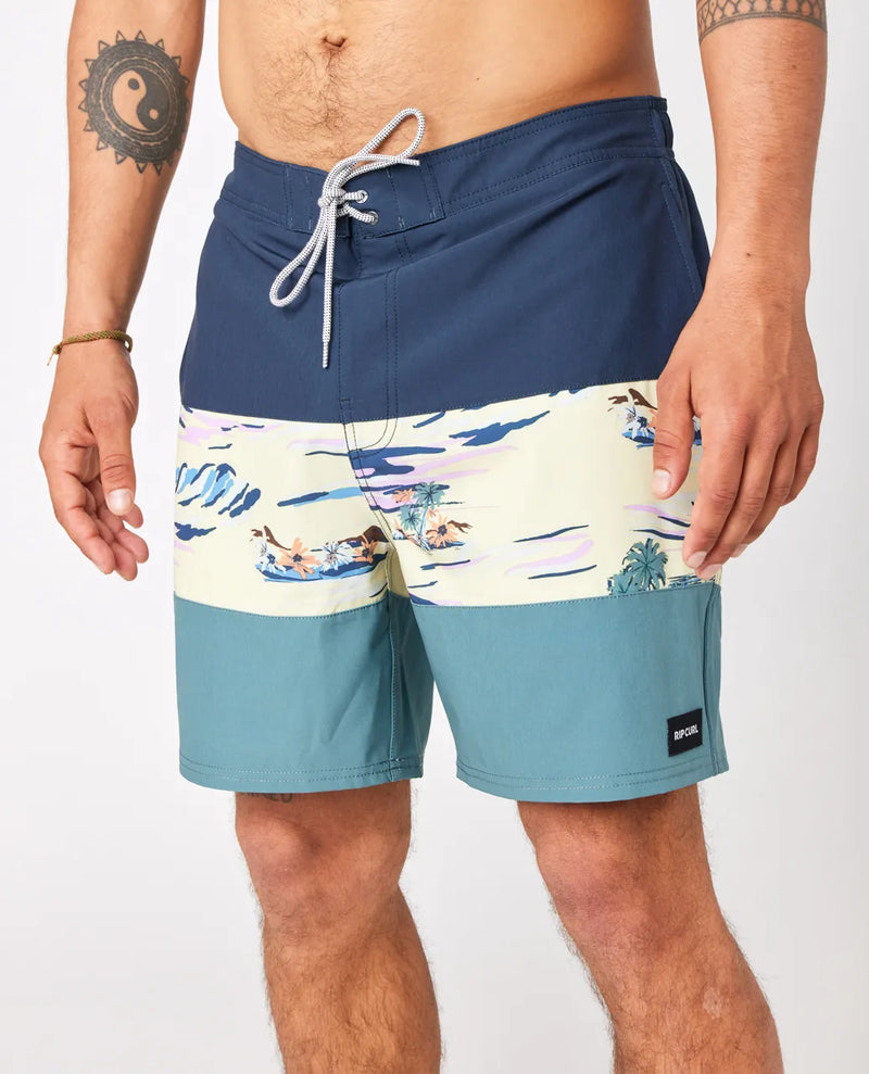 Load image into Gallery viewer, Rip Curl Men&#39;s Nu Divided Semi Elastic 17&quot;Boardshort Vintage Yellow 08NMBO-8872
