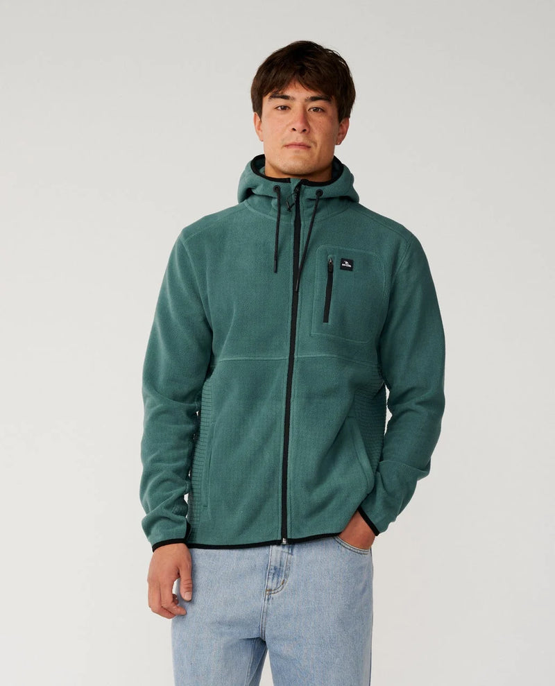 Load image into Gallery viewer, Rip Curl Men's Departed Polar Fleece Zip Through Jacket Muted Green 08VMFL-8088
