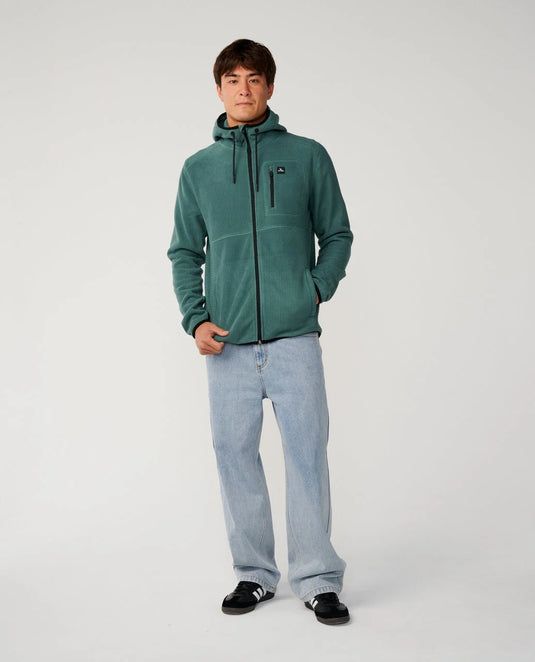 Rip Curl Men's Departed Polar Fleece Zip Through Jacket Muted Green 08VMFL-8088