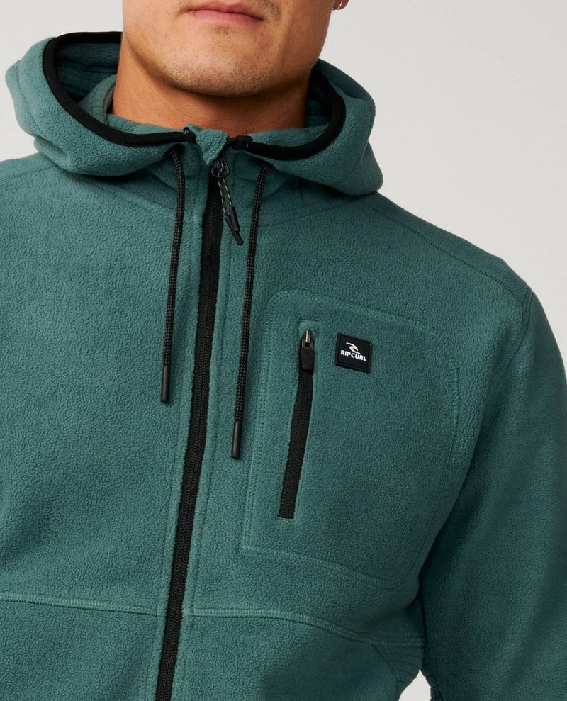 Load image into Gallery viewer, Rip Curl Men's Departed Polar Fleece Zip Through Jacket Muted Green 08VMFL-8088
