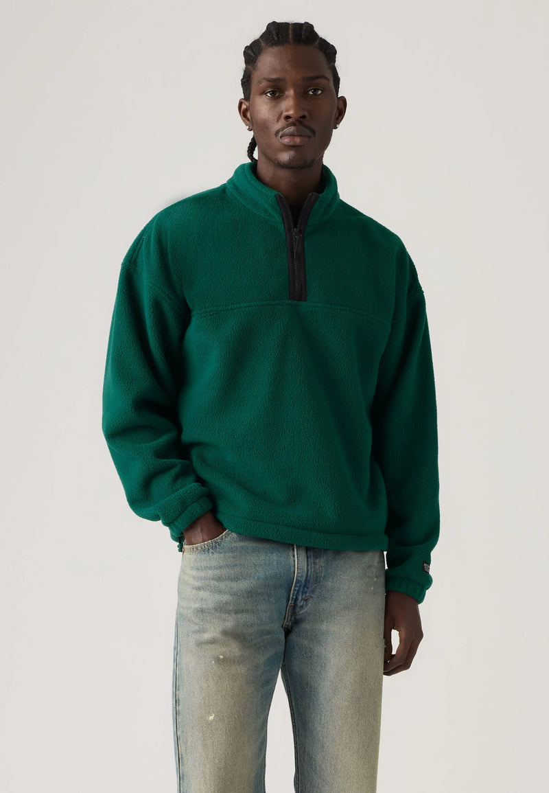 Load image into Gallery viewer, Levi's Men's Redwood Half Zip Fleece Ponderosa Pine Green 00844M0001
