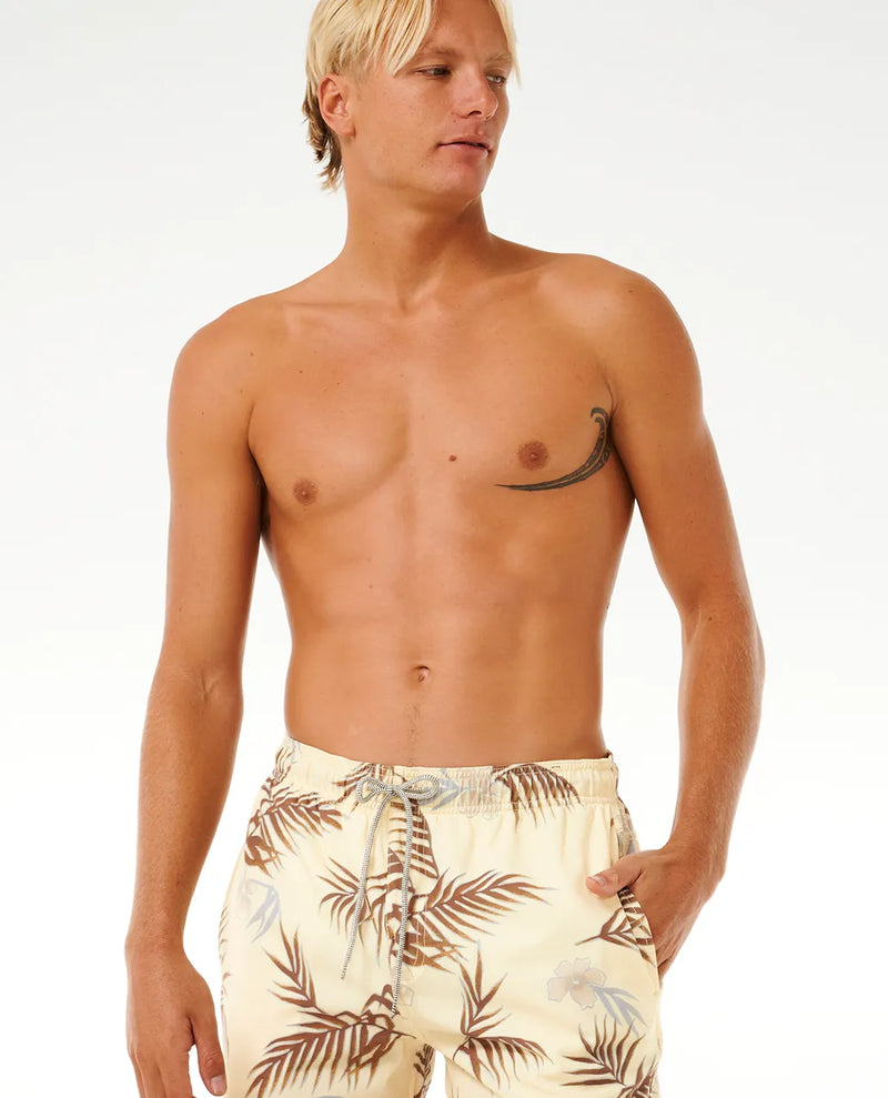 Load image into Gallery viewer, Rip Curl Men&#39;s Surf Revival Floral Volley Boardshort Vintage Yellow 08BMBO-8872
