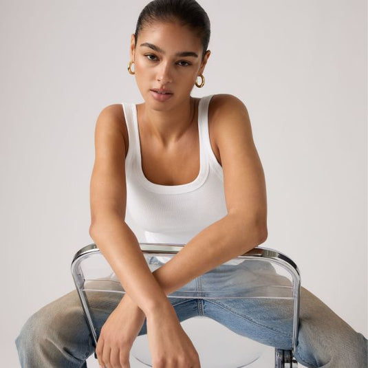 Levi's Women's Essential Ribbed Tank Top White 005IN0000