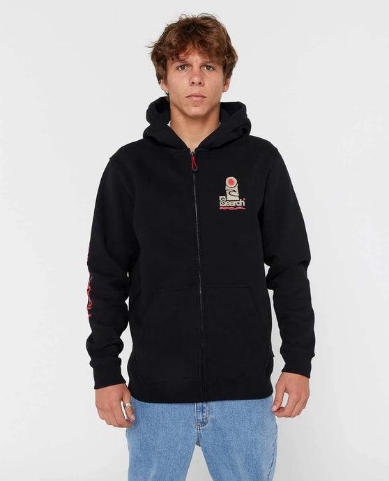 Rip Curl Men's Search Zip Thru Hoodie Black 09BMFL-0090