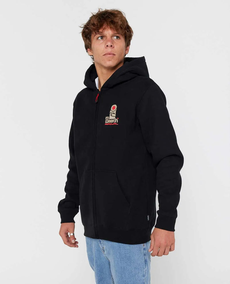 Load image into Gallery viewer, Rip Curl Men&#39;s Search Zip Thru Hoodie Black 09BMFL-0090
