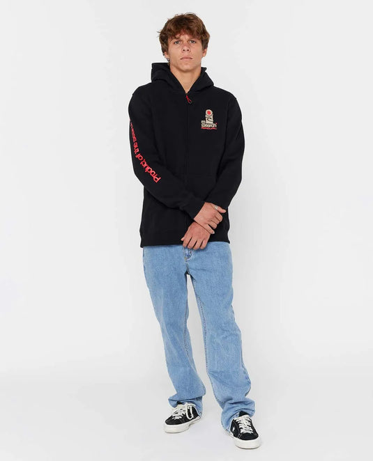 Rip Curl Men's Search Zip Thru Hoodie Black 09BMFL-0090