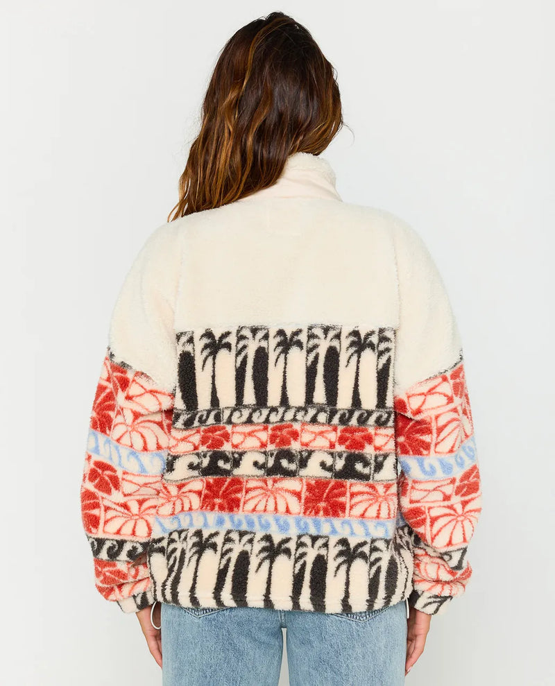 Load image into Gallery viewer, Rip Curl Women&#39;s Oceanic Zip Thru Polar Beige Fleece 09QWFL-0001
