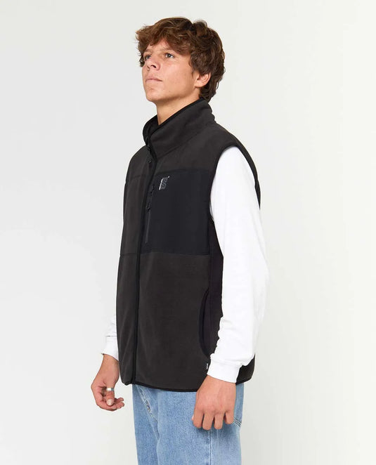 Rip Curl Men's Search Polar Fleece Vest Black 09YMFL-0090