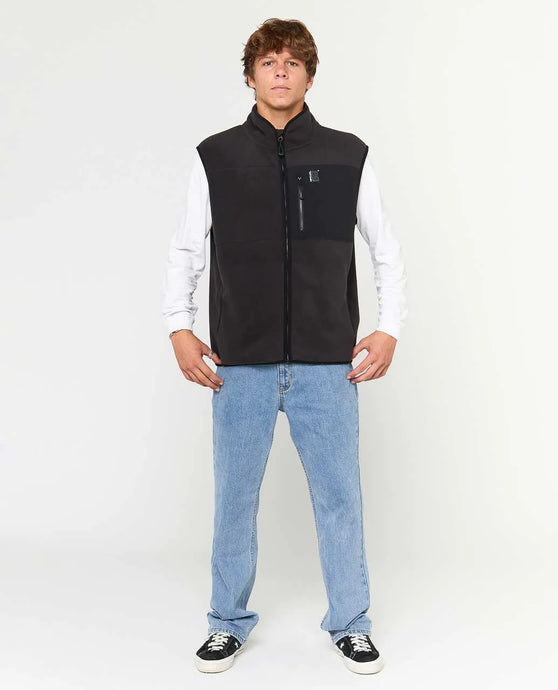 Rip Curl Men's Search Polar Fleece Vest Black 09YMFL-0090