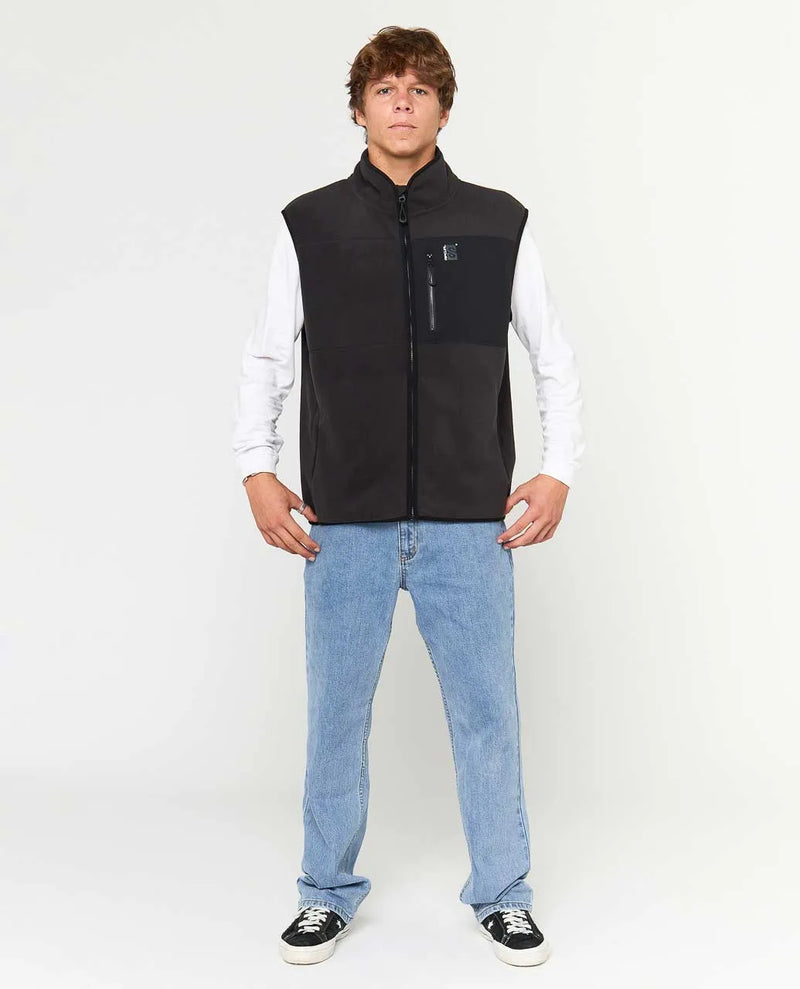 Load image into Gallery viewer, Rip Curl Men&#39;s Search Polar Fleece Vest Black 09YMFL-0090

