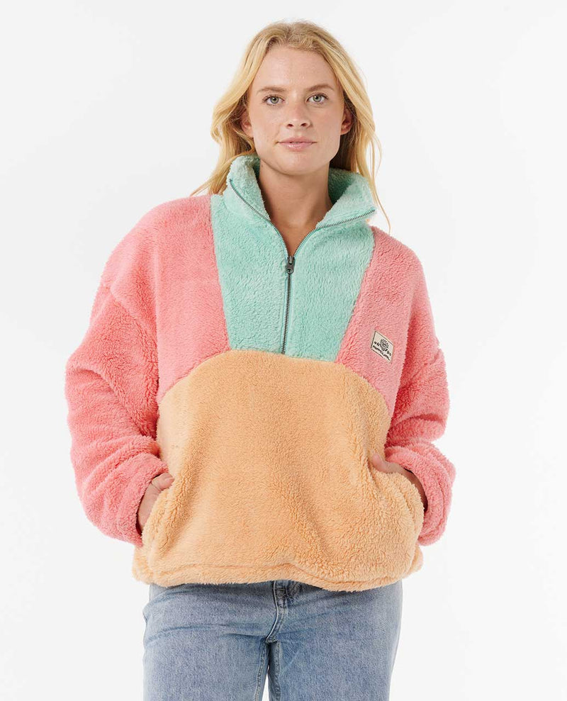Load image into Gallery viewer, Rip Curl Women&#39;s Block Party Polar Fleece Pink 0A6WFL-0020
