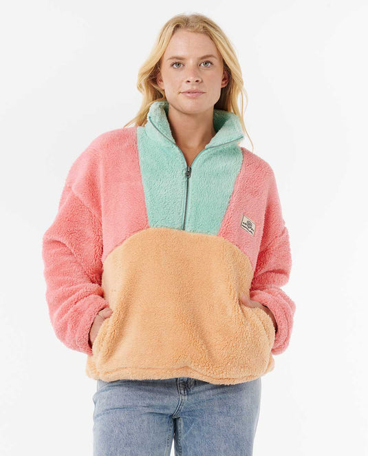 Rip Curl Women's Block Party Polar Fleece Pink 0A6WFL-0020