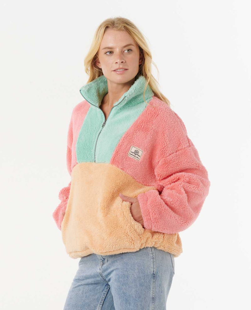 Load image into Gallery viewer, Rip Curl Women&#39;s Block Party Polar Fleece Pink 0A6WFL-0020
