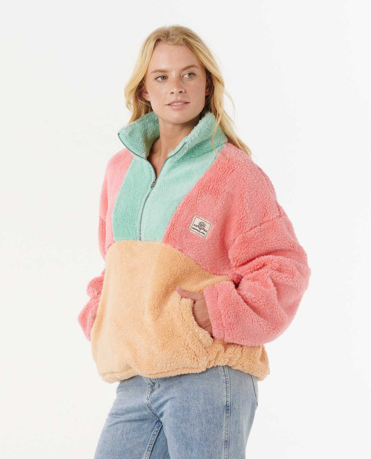 Rip Curl Women's Block Party Polar Fleece Pink 0A6WFL-0020