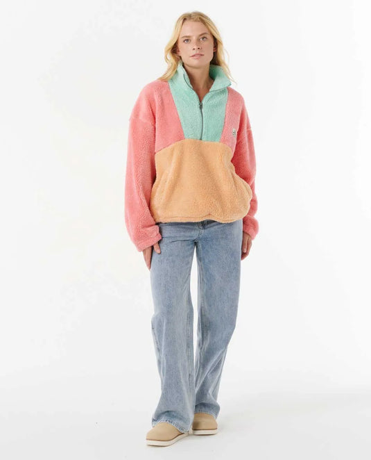 Rip Curl Women's Block Party Polar Fleece Pink 0A6WFL-0020