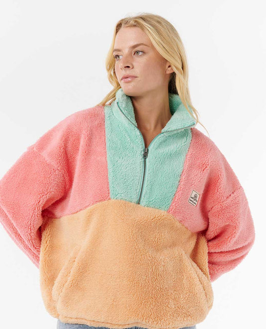 Rip Curl Women's Block Party Polar Fleece Pink 0A6WFL-0020