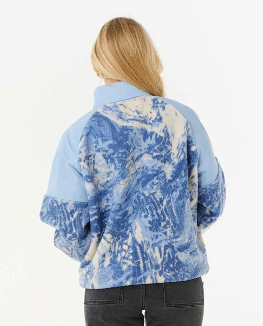 Rip Curl Women's Oceanic Anti-Series Zip Through Polar Fleece Blue 0AAWFL-0070