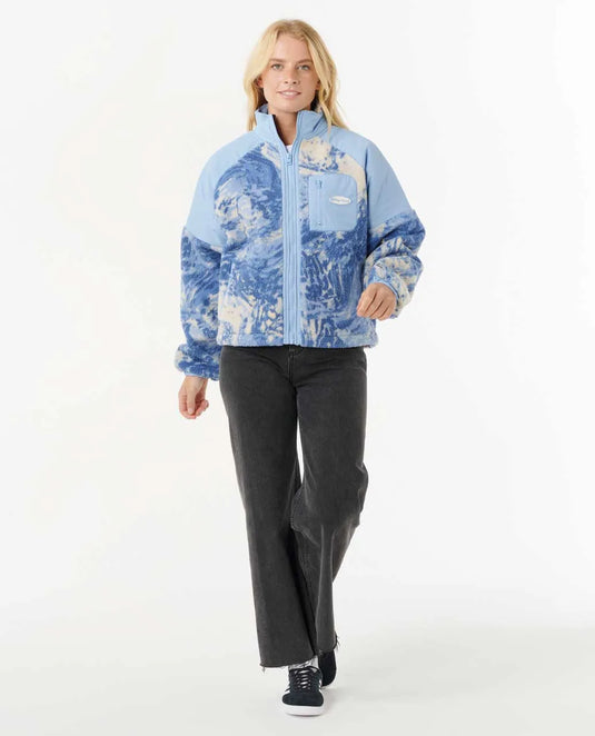 Rip Curl Women's Oceanic Anti-Series Zip Through Polar Fleece Blue 0AAWFL-0070