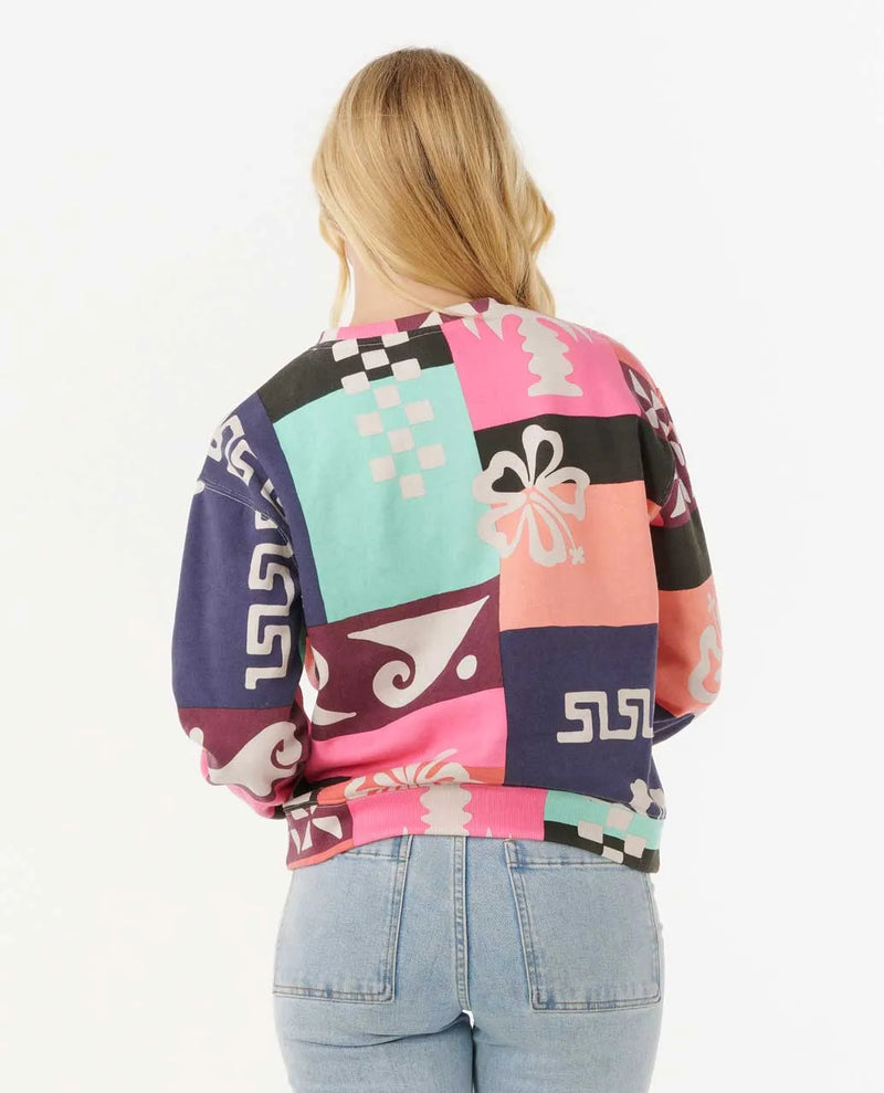 Load image into Gallery viewer, Rip Curl Women&#39;s Keepsakes Fleece Crew Fleece Multico 0AXWFL-3282

