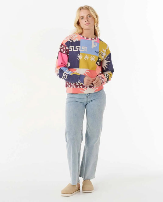 Rip Curl Women's Keepsakes Fleece Crew Fleece Multico 0AXWFL-3282