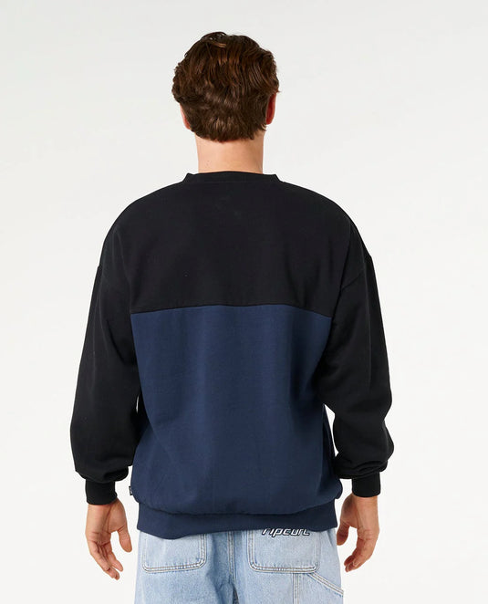 Rip Curl Men's Panel Beater Crew Fleece Black 0BFMFL-0090