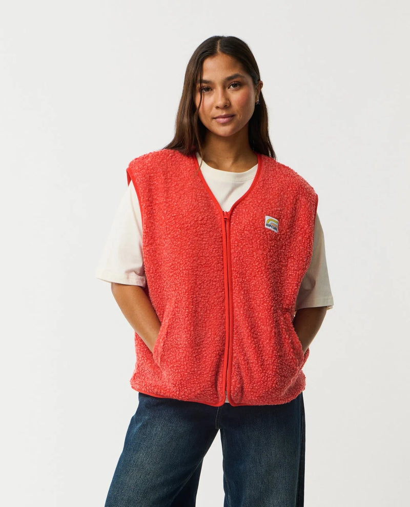 Load image into Gallery viewer, Rip Curl Women's Every Day Polar Vest Sleeveless Red 0BSWFL-0040
