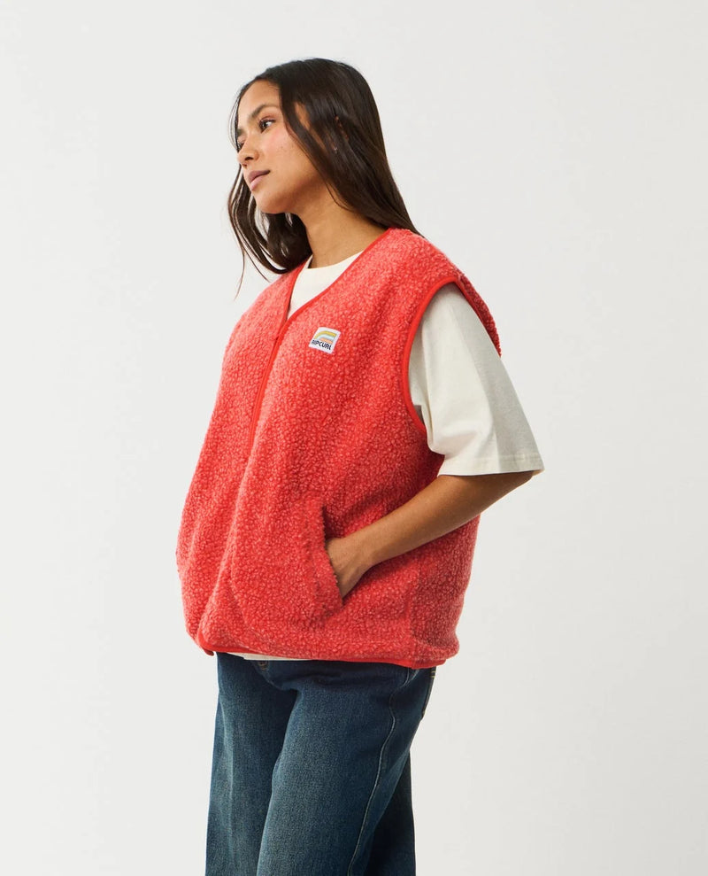 Load image into Gallery viewer, Rip Curl Women's Every Day Polar Vest Sleeveless Red 0BSWFL-0040
