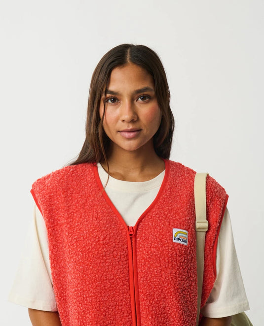 Rip Curl Women's Every Day Polar Vest Sleeveless Red 0BSWFL-0040