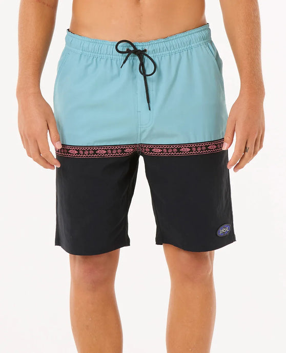Rip Curl Men's Raw Energy Split Volley Shorts Black 0C3MBO-0090