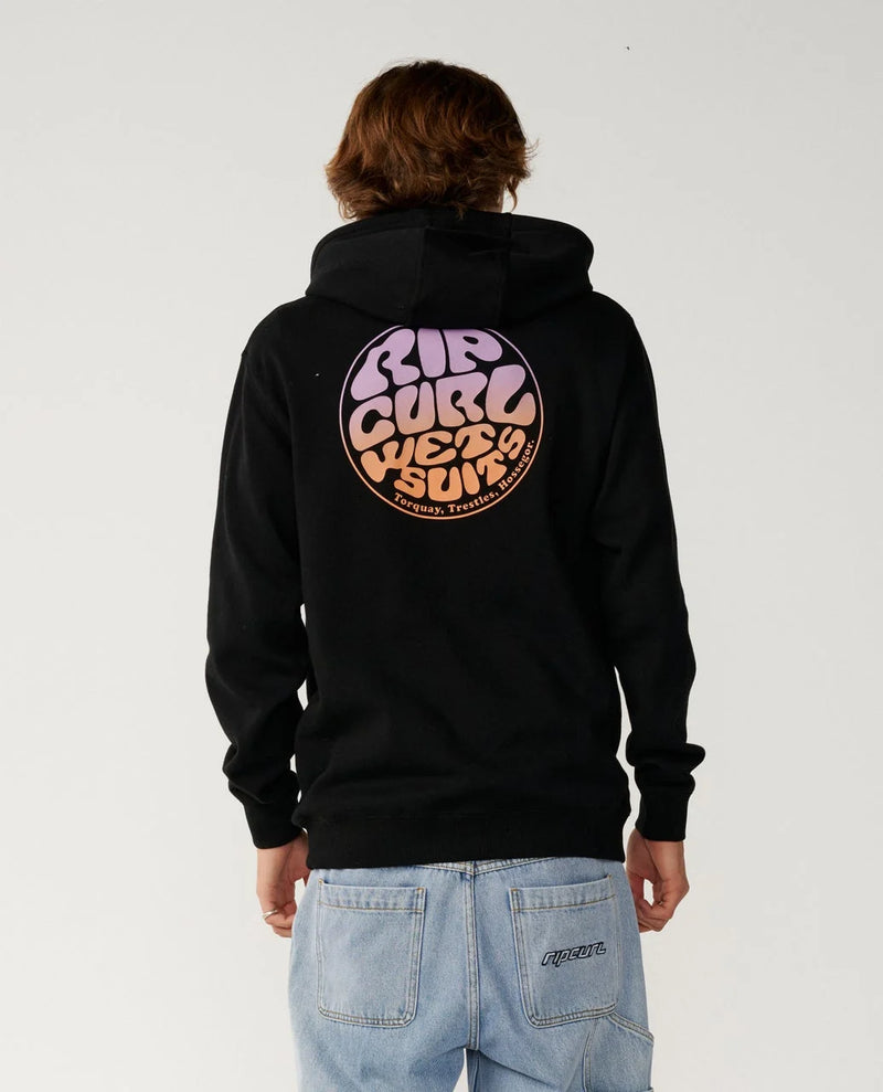 Load image into Gallery viewer, Rip Curl Men's Wettie Passage Icon Zip Thru Hoodie Black 0C7MFL-0090

