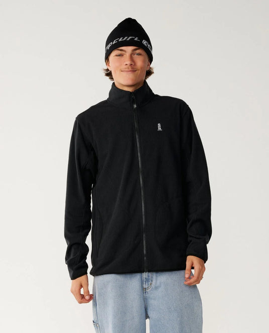 Rip Curl Men's Search Series Polar Zip Thru Crew Fleece Black 0CBMFL-0090