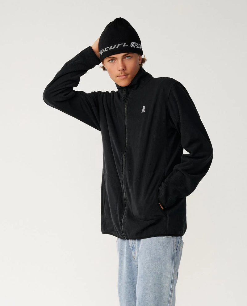 Load image into Gallery viewer, Rip Curl Men's Search Series Polar Zip Thru Crew Fleece Black 0CBMFL-0090

