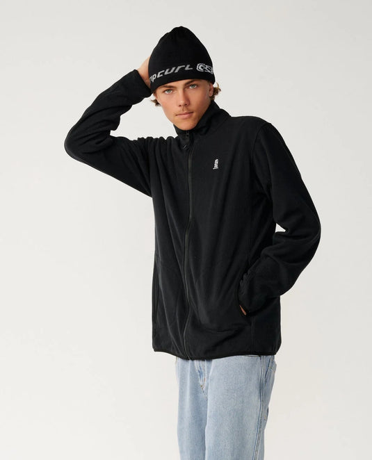 Rip Curl Men's Search Series Polar Zip Thru Crew Fleece Black 0CBMFL-0090