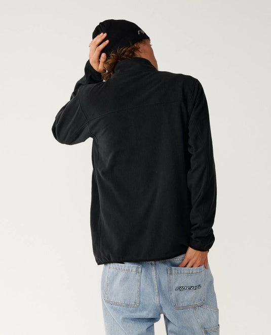 Rip Curl Men's Search Series Polar Zip Thru Crew Fleece Black 0CBMFL-0090
