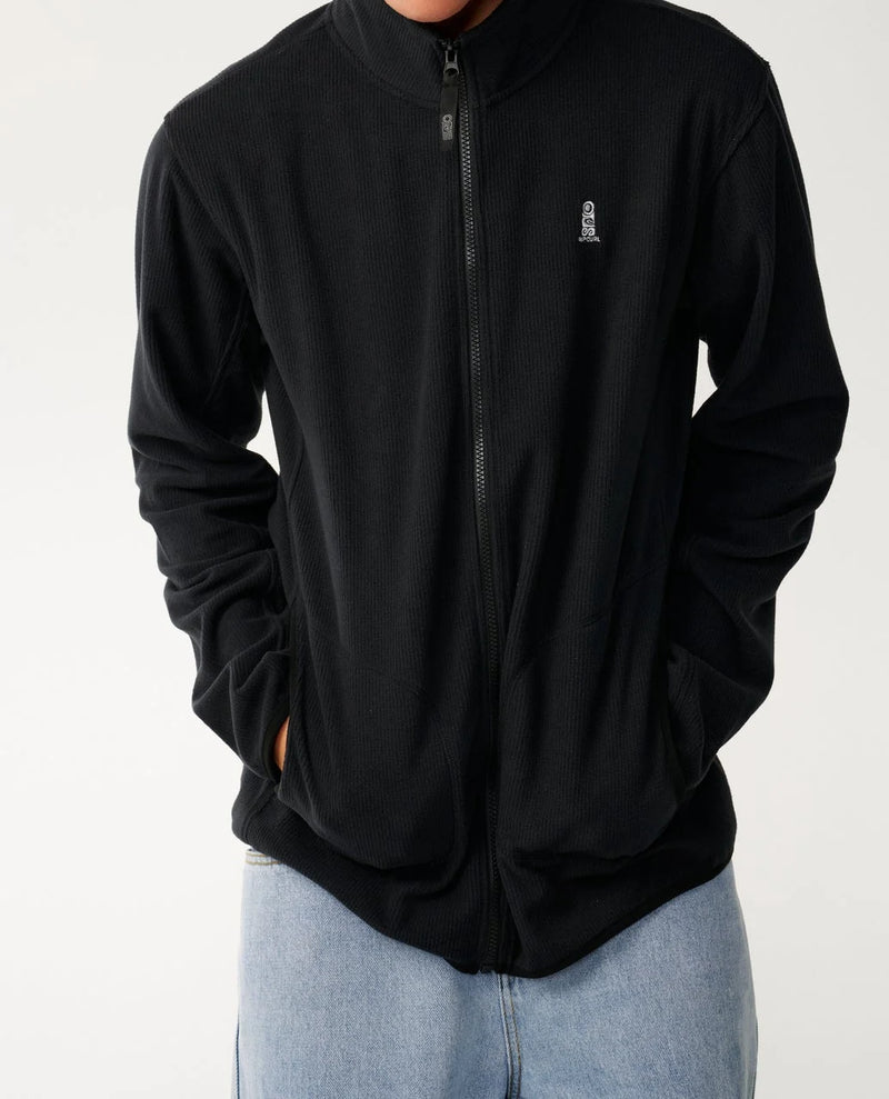 Load image into Gallery viewer, Rip Curl Men's Search Series Polar Zip Thru Crew Fleece Black 0CBMFL-0090
