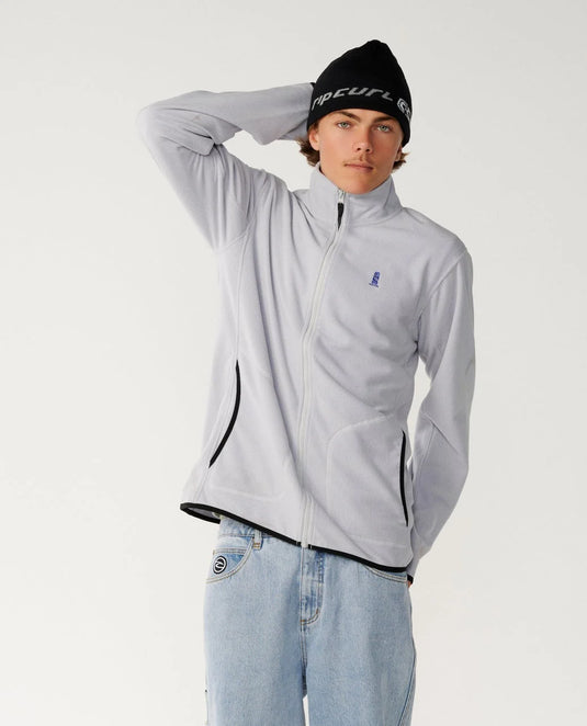 Rip Curl Men's Search Series Polar Zip Thru Crew Fleece Storm Grey 0CBMFL-0495