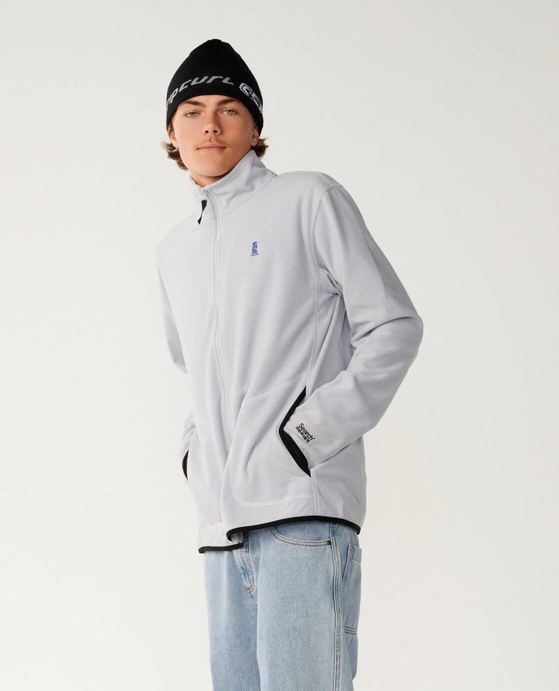 Load image into Gallery viewer, Rip Curl Men's Search Series Polar Zip Thru Crew Fleece Storm Grey 0CBMFL-0495
