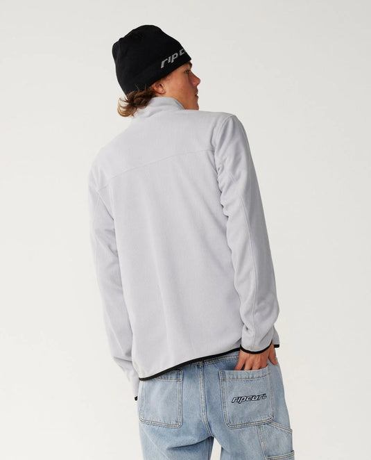 Rip Curl Men's Search Series Polar Zip Thru Crew Fleece Storm Grey 0CBMFL-0495