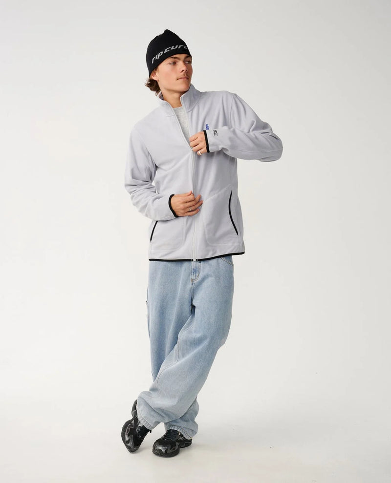 Load image into Gallery viewer, Rip Curl Men's Search Series Polar Zip Thru Crew Fleece Storm Grey 0CBMFL-0495

