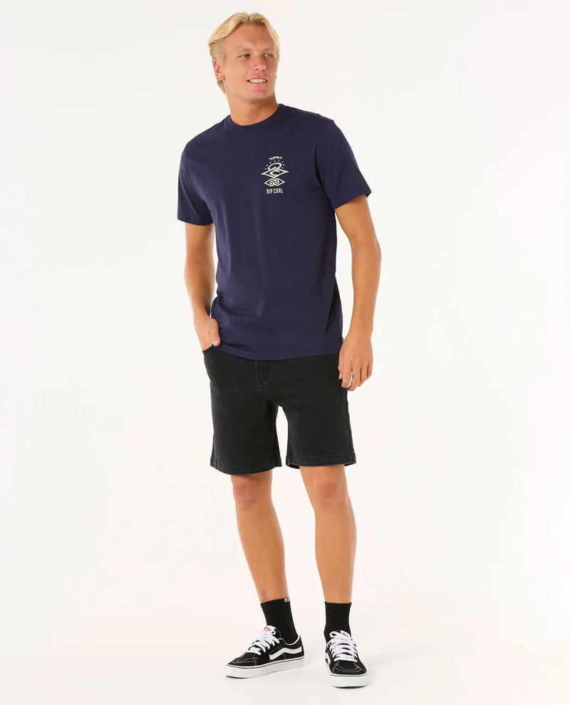 Load image into Gallery viewer, Rip Curl Men&#39;s Search Icon T-Shirt Navy/Grey 0CBMTE-0214

