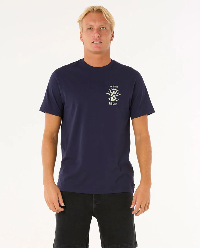 Load image into Gallery viewer, Rip Curl Men&#39;s Search Icon T-Shirt Navy/Grey 0CBMTE-0214
