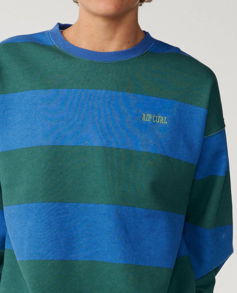 Load image into Gallery viewer, Rip Curl Men's Disorder Stripe Crew Sweater Riverside 0CFMFL-9529
