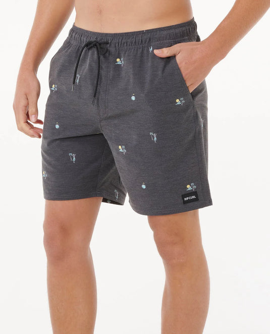 Rip Curl Men's Skelly Breach Volley Boardshorts Black 0CZMBO_0090