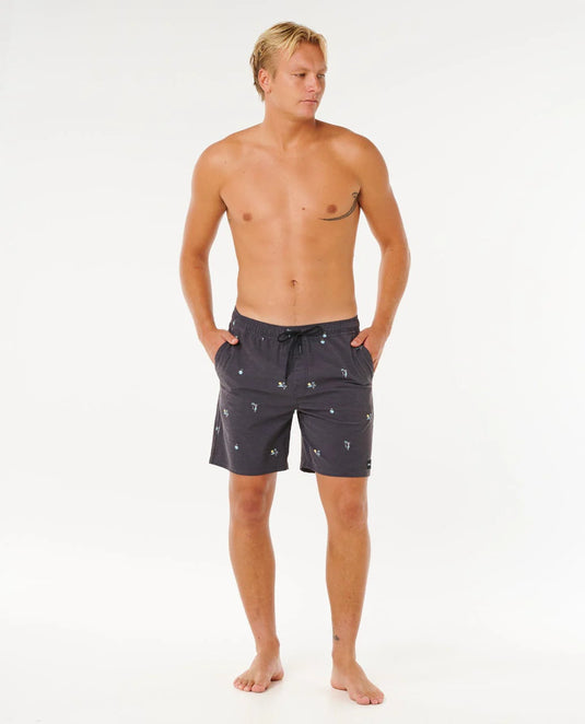 Rip Curl Men's Skelly Breach Volley Boardshorts Black 0CZMBO_0090